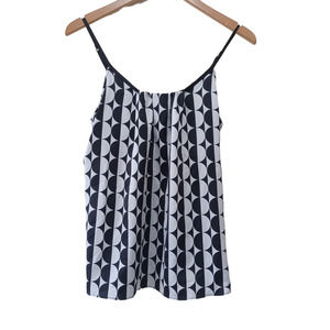 NY&C strap printed top sleeveless black/white